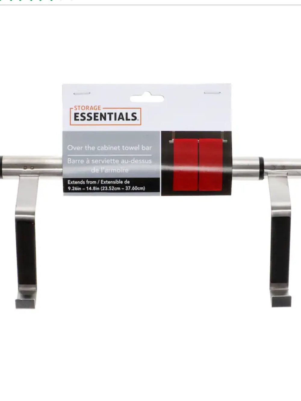 NWT Essentials Adjustable Over-the-Counter Towel Bars